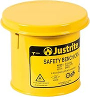 Justrite 10171 Steel Bench Can, 1L Capacity, Yellow