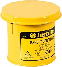 Justrite 10171 Steel Bench Can, 1L Capacity, Yellow