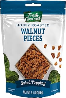 Fresh Gourmet Honey Roasted Glazed Walnut Pieces, 3.5oz Bag (Pack of 9)