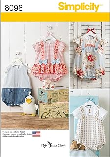 Simplicity 8098 Stuffed Duck, Romper, and Sandals Baby Clothes Sewing Pattern, Sizes XXS-L