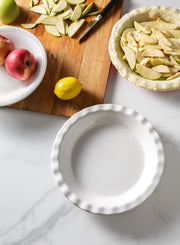 Le Tauci Ceramic Pie Dish, 9 Inch 36 Ounce, Set of 2, White