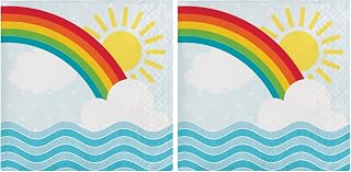Creative Converting 16-Count Paper Beverage Napkins, Noah's Ark, 5" (Pack of 2)