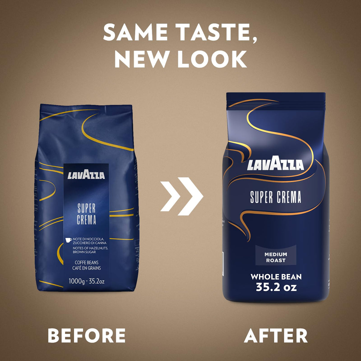 Super Crema Whole Bean Coffee by Lavazza – 35.2 Ounce (Pack of 3), Pack of 3