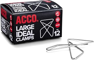 ACCO Brands Ideal Paper Clamp (Butterfly Clamp), Smooth Finish, No.1 Size (Large), 12/Box (A7072610)