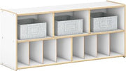 Guidecraft EdQ Diaper Storage Organizer - White: Wooden Montessori Baby Diaper Storage Station w/Cubby Shelves & Bins for Infant Playrooms & Daycare