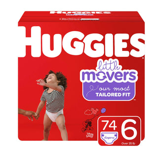 Little Movers Diapers by HUGGIES – Size 6, Polyester, White, Model 10036000497462