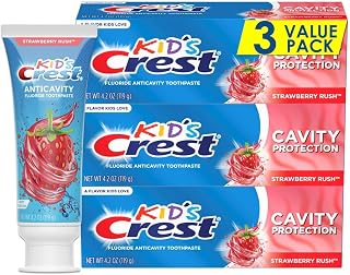 Crest Kid's Cavity Protection Fluoride Toothpaste, Strawberry Rush, 4.2 Ounce (Pack of 3)