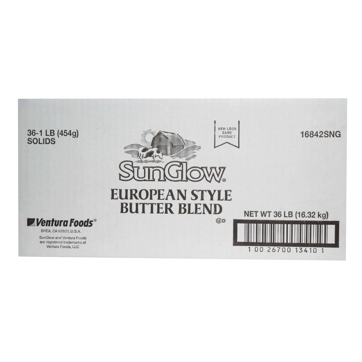 SunGlow European Style Butter Blend Margarine by Ventura Foods – 36/1 Lb, Pack of 36