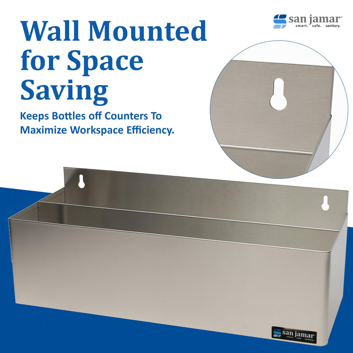 Ez-Chill Garnish Center Condiment Holder with Hinged Lid for Kitchen by San Jamar – 12.0 pints, Stainless Steel, Silver, Model B6766L