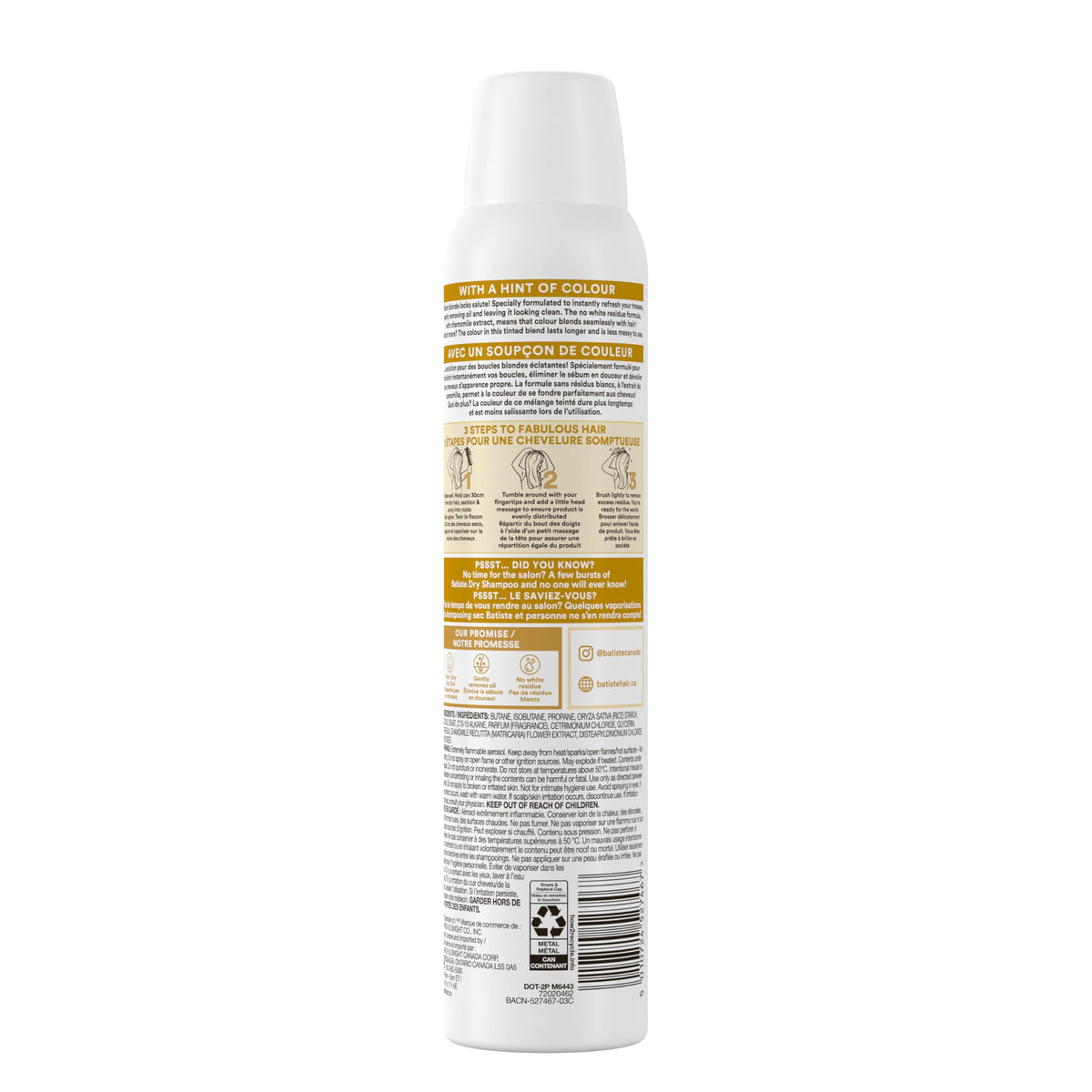 Dry Shampoo by Batiste – 6.76 Ounce (Pack of 1), Brilliant Blonde, Model 504895