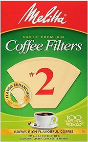 Melitta Cone Coffee Filter #2 100 Count- Natural Brown
