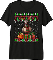 Emu Bird Christmas Ugly Sweaters Festive Emu Xmas Premium Tri-Blend T-Shirt