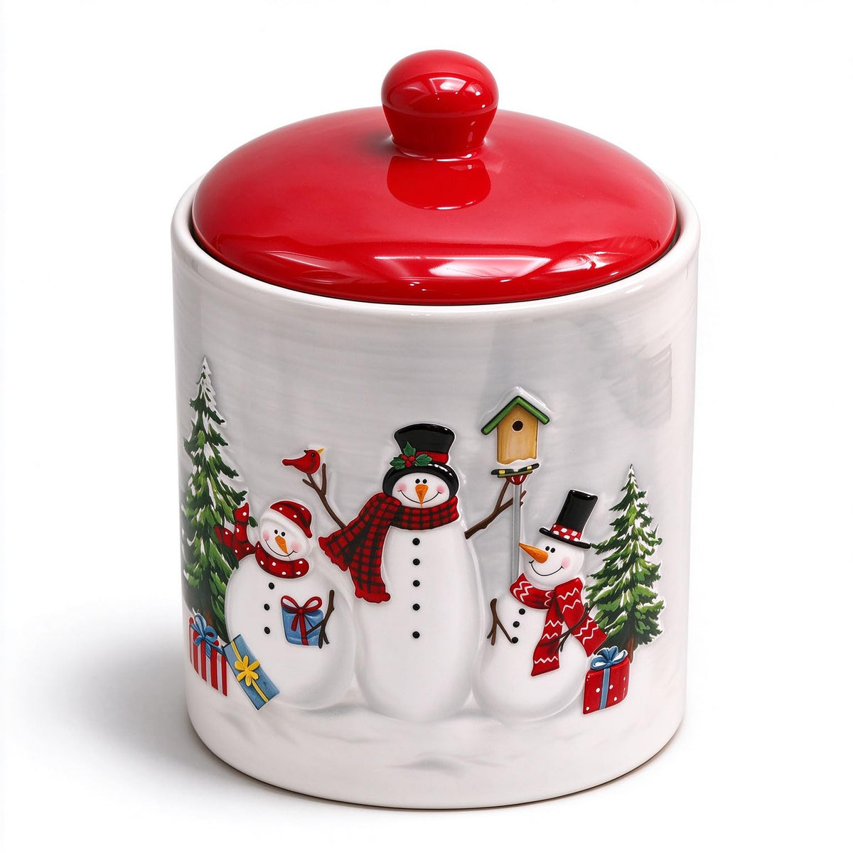 Aynaxcol Gnome Christmas Cookie Jar, Ceramic Storage Container, Multicolor
