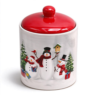 Aynaxcol Gnome Christmas Cookie Jar, Ceramic Storage Container, Multicolor