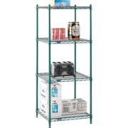 5 Tier Wire Shelving Starter Unit by Nexel – 5, Epoxy, Green Epoxy, Model 21246G5