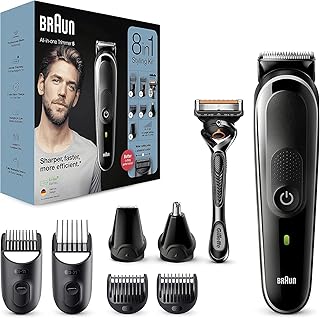 Braun 8-in-1 Beard & Face Trimmer/Hair Clipper with Gillette Fusion 5 ProGlide Razor - MGK5260