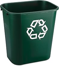Rubbermaid Commercial Products Rubbermaid Commercial RCP 2956-06 GRE Deskside Paper Recycling Container, Rectangular, Plastic, 7 gal, Green