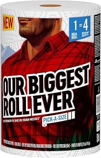 Brawny Pick-A-Size® Paper Towels, 1 Mega Roll = 4 Regular Rolls