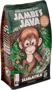 ELLIS COFFEE Philadelphia Zoo Jambi's Java Sumatra Ground Coffee, Rainforest Alliance Certified, Medium-Dark Roast