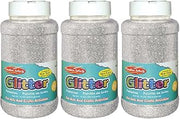 CLI Charles Leonard Creative Arts Glitter, Silver, Pack of 3 (1 lb) Bottles (CHL41145-3)