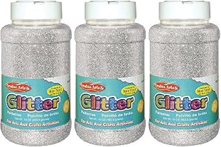 CLI Charles Leonard Creative Arts Glitter, Silver, Pack of 3 (1 lb) Bottles (CHL41145-3)