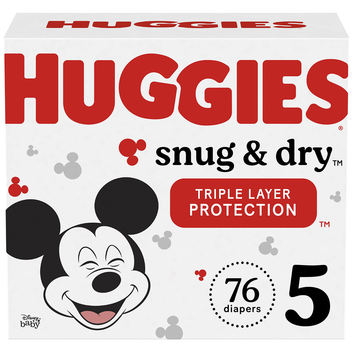 Snug & Dry Diapers by HUGGIES – Size 5, rubber, White, Model 00036000515343