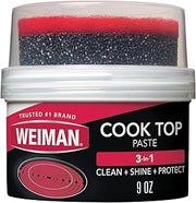 Weiman Cooktop Cleaner Paste, Easily Remove Burned-On Food, Grease and Watermarks, Leaving Your Glass Cook Top Sparkling