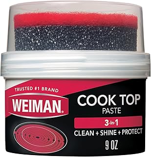 Weiman Cooktop Cleaner Paste, Easily Remove Burned-On Food, Grease and Watermarks, Leaving Your Glass Cook Top Sparkling