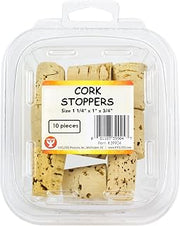 Hygloss Products Cork Stoppers - Great for Arts and Crafts - Natural - Variety of Creative Uses - 1.25 Inches High - Large Size (#10) - 10 Pieces