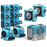 Water Damage Restoration Combo Package 8x Air Mover 2x Air Scrubber 1x Commercial Dehumidifier Ideal for Industrial by ALORAIR – Large, 180.0 pints, Blue, Model GE4000HCW Blue