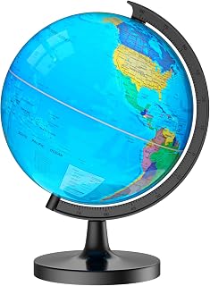 13" Globe for Kids & Adults with HD Waterproof & Writable Surface | Interactive World Map Globe with Stable Base, Educational STEM Learning Toy for Kids, Classroom Teaching Gift
