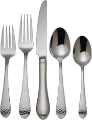 Reed & Barton Hammered Antique 5Pc Flatware Place Setting