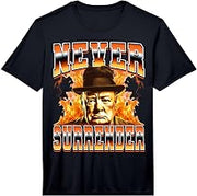 Never Surrender Winston Churchill British 90s Bootleg Style Performance T-Shirt