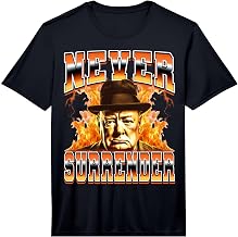 Never Surrender Winston Churchill British 90s Bootleg Style Performance T-Shirt