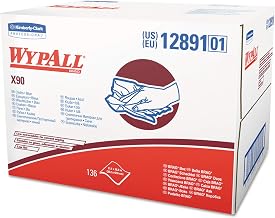 Wypall 12891 X90 Cloths, Brag Box, 11 1/10 x 16 4/5, Denim Blue (Box of 136)