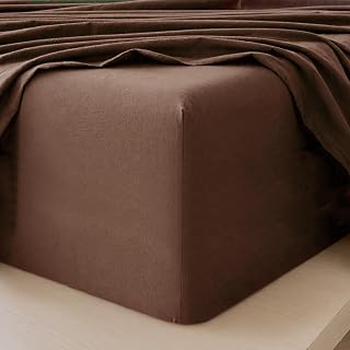 Fitted Sheet 100% Washed Cotton Linen-Like Extra Deep Pocket Queen