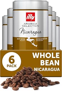 illy Whole Bean Coffee, Nicaragua Single Origin Medium Roast, 8.8oz, 6 Pack