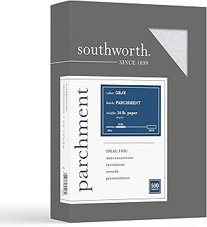 Southworth 974C Parchment Specialty Paper Gray 24 lb. 8 1/2 x 11 500/Box
