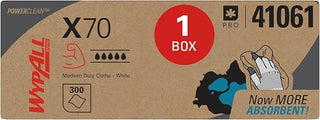 Wypall PowerClean X70 Medium Duty Cloths, Flat Sheets, 300 Towels (41061)