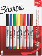 Sharpie 37600PP Permanent Markers, Ultra Fine Point, Classic Colors, 8 Count