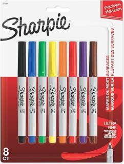 Sharpie 37600PP Permanent Markers, Ultra Fine Point, Classic Colors, 8 Count