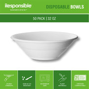 Responsible Products 32 oz (50 Count) / Natural Brown / Casual Bowls