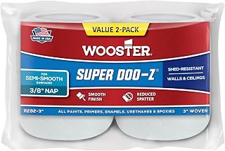 Wooster Brush R282-3 Deluxe Trim Roller, 2-Pack Refill, 3/8-Inch Nap, 3-Inch