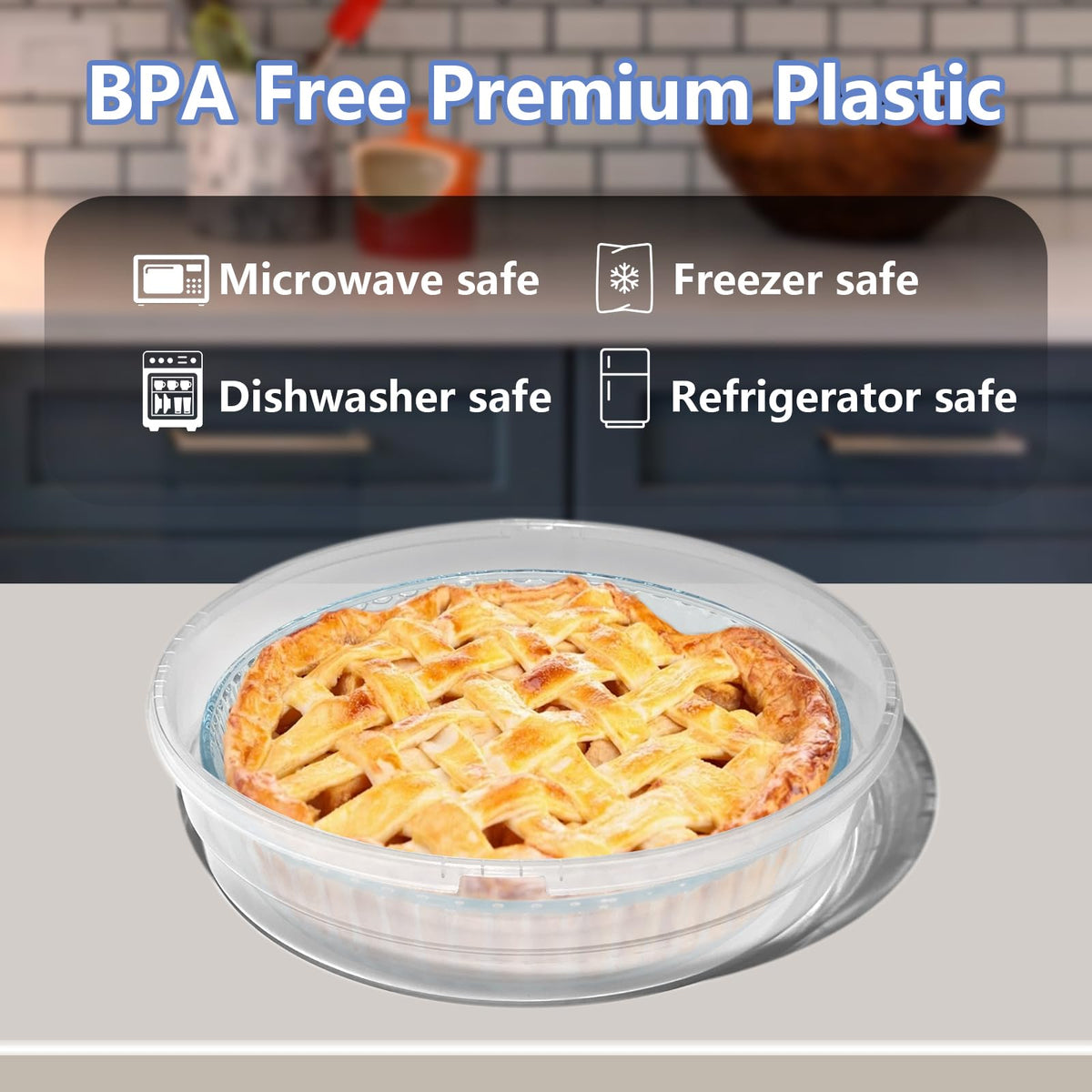 Arineng Pie Carrier Set with Insulated Bag, Holds 3 Pies or Pizza, Grey