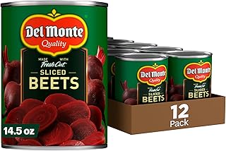 Del Monte Fresh Cut Sliced Beets, 14.5 oz. Can, Canned Vegetables (Pack of 12)