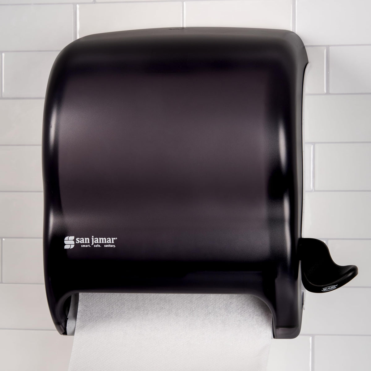Classic Element Paper Towel Dispenser Wall-Mounted Commercial Roll Dispenser by San Jamar – Standard, Plastic, Black Pearl, Model T950TBK