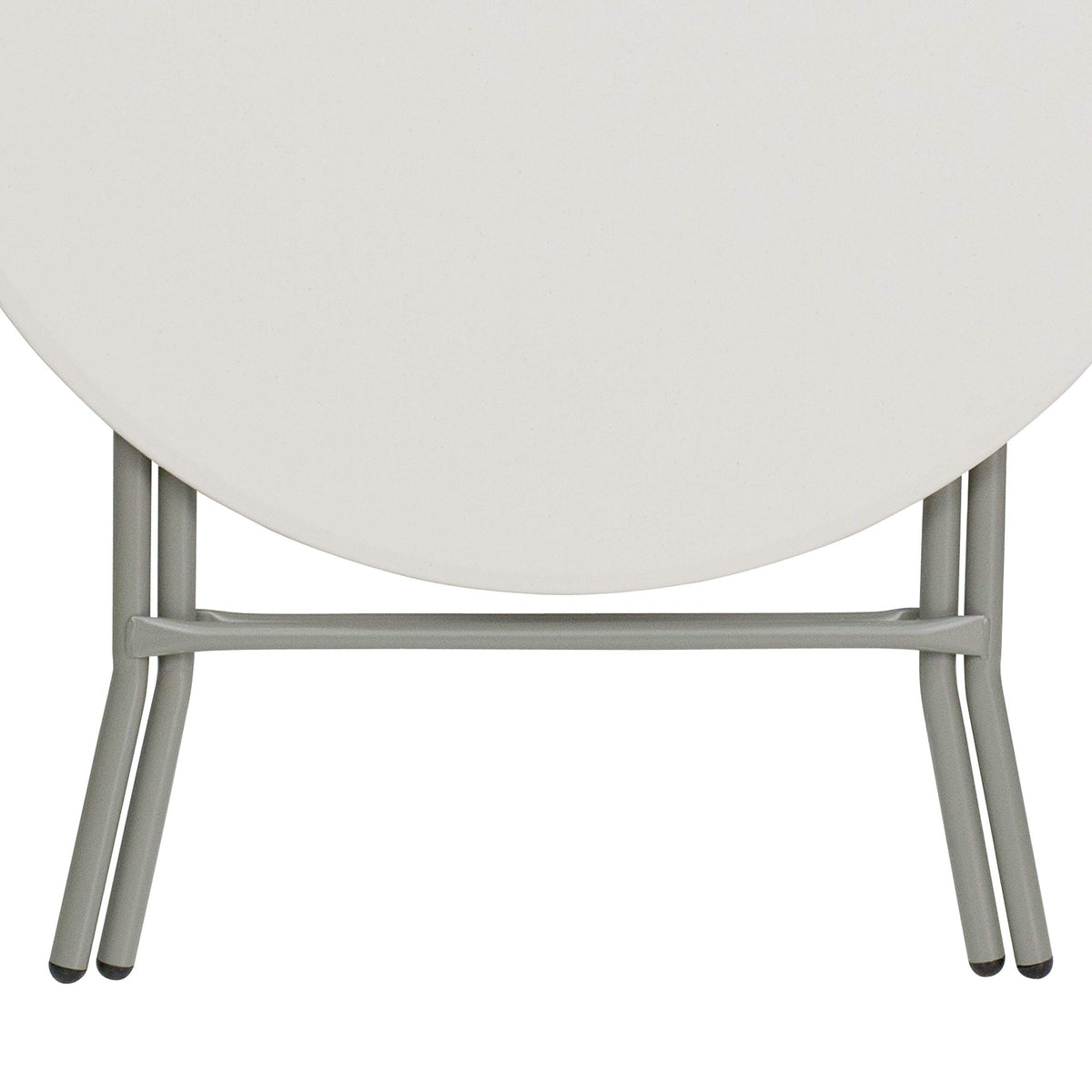 2.63 ft Plastic Round Folding Table by Flash Furniture – 32" Round, Plastic, Metal, Plastic: Polyethylene, Granite White, Model RB-32R-GW-GG