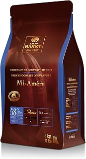 Cacao Barry 58% Mi-Amere Dark Couverture Pistoles 5kg Bag | 58% min dry cocoa solids; 38% fat; delicately roasted cocoa taste - vegetal notes