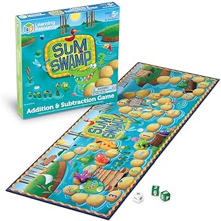 Learning Resources Sum Swamp Game Addition & Subtraction Board Game - Educational Homeschool, Elementary Math Classroom Must Haves, Kindergarten, Gifts for Kids, Numbers for Boys and Girls