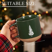 Bokon Christmas Tree Coffee Mugs, 16 oz Ceramic Cups, Set of 4